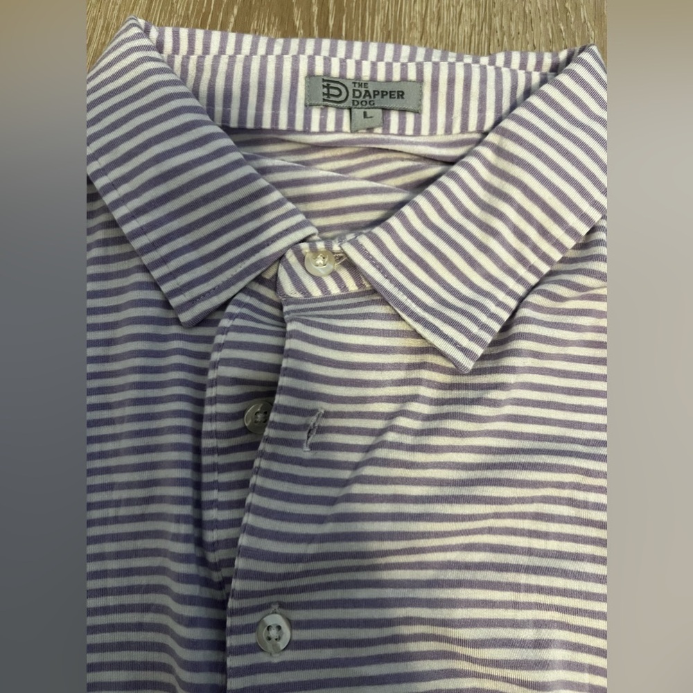 Dapper Dog Purple and White Polo Large
